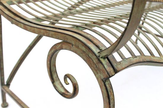 DanDiBo garden bench metal weatherproof patina green 110 cm 2 seater bench JC150014 park bench iron garden