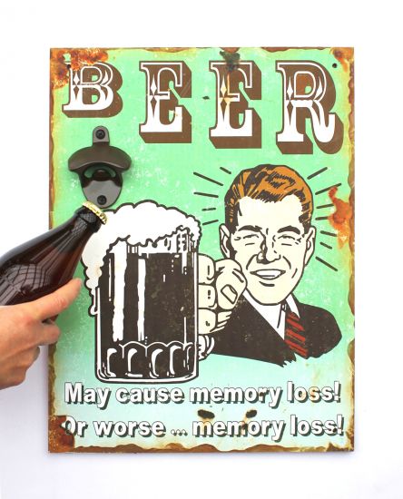 Wandbild Beer mit Flaschenöffner 40cm Bieröffner 21261 Grün Wandflaschenöffner Öffner