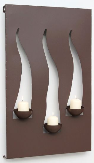 Wandleuchter Flamme 13333 Kerzenleuchter für 3 Kerzen Wandkerzenhalter aus Metall Kerzenhalter