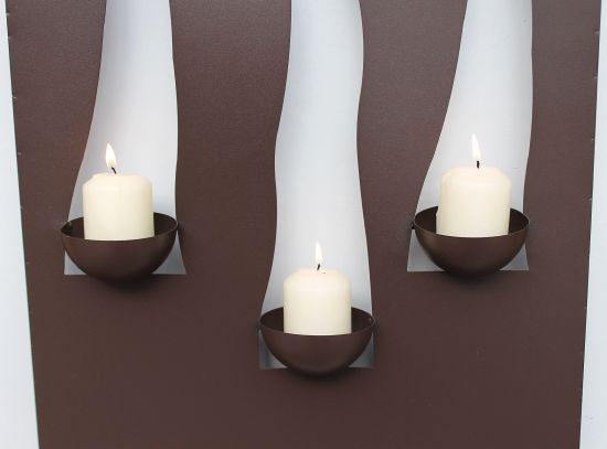 Wandleuchter Flamme 13333 Kerzenleuchter für 3 Kerzen Wandkerzenhalter aus Metall Kerzenhalter