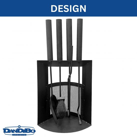 DanDiBo Fireplace Tool Set Black Modern 5-Piece Set 96616 Fireplace Set Fireplace Accessories Stove Tools