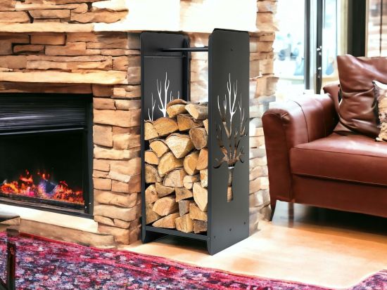 Kaminholzregal 10-1470 Kaminholzständer 100 cm Holzkorb Kaminholzhalter Holzregal