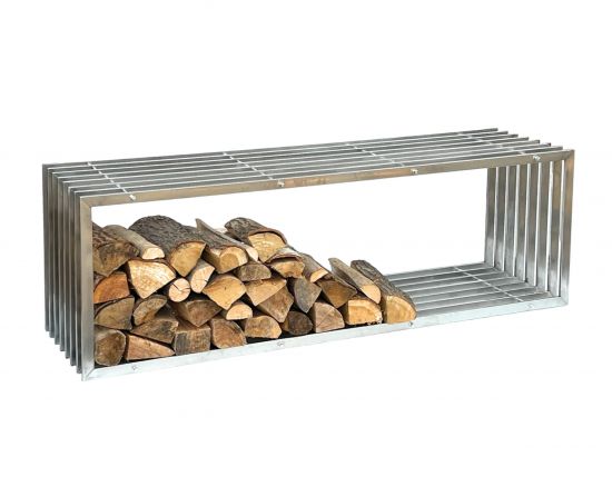 DanDiBo firewood rack indoor stainless steel metal firewood stand 96429 firewood rack 150 cm wood basket firewood holder
