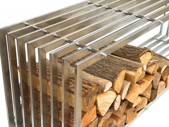 DanDiBo firewood rack indoor stainless steel metal firewood stand 96429 firewood rack 150 cm wood basket firewood holder