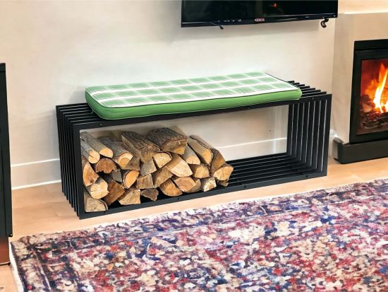 DanDiBo firewood rack indoor metal black firewood rack 96430 150 cm wood basket firewood holder firewood rack