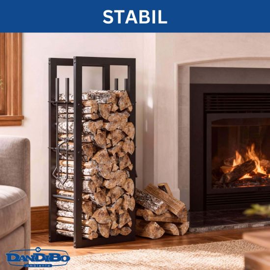 DanDiBo Fireplace Wood Rack Indoor Metal with Tools 96601 Firewood Rack Wood Storage Fireplace Stand Firewood Rack
