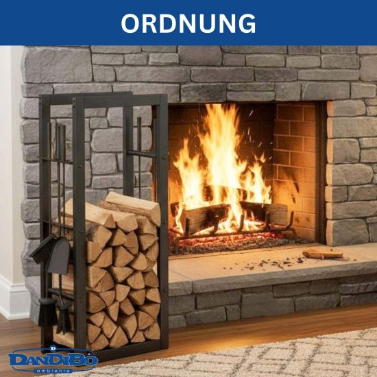 DanDiBo Fireplace Wood Rack Indoor Metal with Tools 96601 Firewood Rack Wood Storage Fireplace Stand Firewood Rack