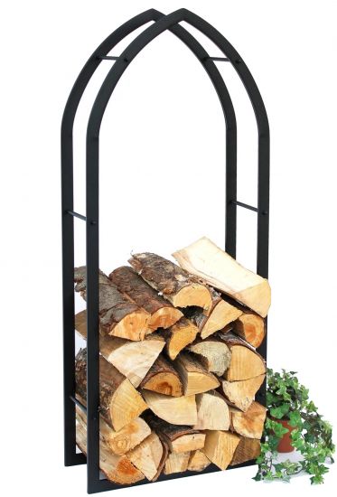 Kaminholzregal Innen Schwarz Metall Kaminholzständer MOS 123 cm Holzkorb Kaminholzhalter Feuerholzregal Holzregal