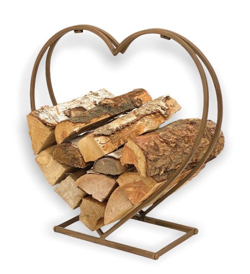 Firewood rack indoor metal heart firewood stand 2013221 M 53 cm wood basket firewood holder wood rack firewood holder decoration