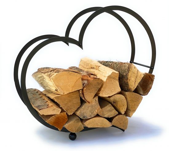 DanDiBo firewood rack indoor metal heart firewood stand 64 cm 181134 wood basket firewood holder firewood holder