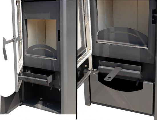 EEK A ABC Quadro Inox wood-burning stove 9.5 kW with multiple occupancy Fireplace Stove Wood-burning stove Workshop stove Heating stove