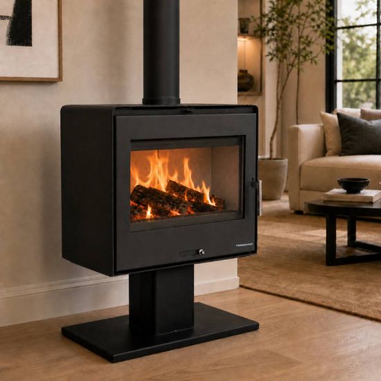 Hosseven Fireplace Stove Wood Burning Stove Living Room Wood Fireplace 10 kW 5070 Wood Stove Heating Stove Swedish Stove Multiple Chimney Connection