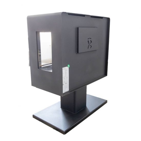 Hosseven Kaminofen Holzofen Wohnzimmer Holzkamin 5071 Panorama 3 Seiten Glas 10 kW Holz Ofen Kamin Heizofen Schwedenofen Mehrfachbelegung
