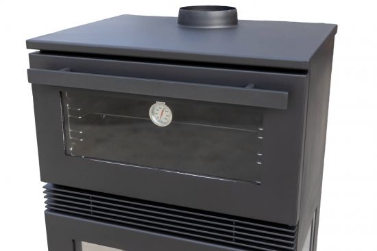 Kaminofen mit Backfach Panoramakamin Dreiseitig Glas 3 Scheiben Teba TKS 15 Verglast 3 Seiten Holzofen 12,8 kW Kamin Ofen Holz Holzherd Küchenofen