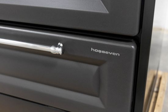Hosseven Kaminofen mit Backfach und Herdplatte 4012 Anthrazit Holzofen 8 kW Holz Ofen Mehrfachbelegung Kamin Heizofen Küchenherd