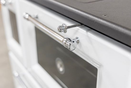 Hosseven Kaminofen mit Backfach und Herdplatte 4012 Weiß Holzofen 8 kW Holz Ofen Mehrfachbelegung Kamin Heizofen Küchenherd