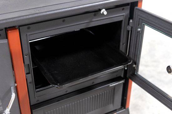 Kaminofen mit Backfach und Herdplatte 4013 Rot Holzofen 8 kW Holz Ofen Mehrfachbelegung Kamin Heizofen Küchenherd