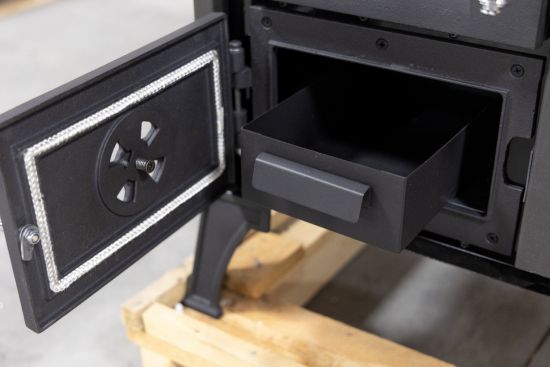 Kaminofen mit Backfach und Herdplatte 4013 Schwarz Holzofen 8 kW Holz Ofen Mehrfachbelegung Kamin Heizofen Küchenherd