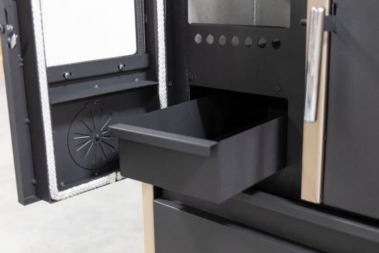 Kaminofen mit Backfach und Herdplatte 4050 Lotus Classic Beige Holzofen 11 kW Holz Ofen Mehrfachbelegung Kamin Heizofen Küchenherd