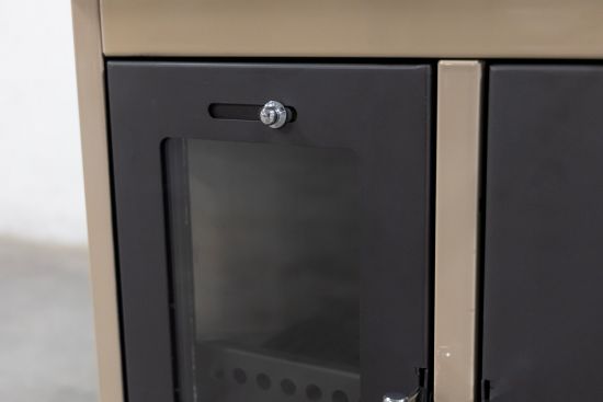 Kaminofen mit Backfach und Herdplatte 4050 Lotus Classic Beige Holzofen 11 kW Holz Ofen Mehrfachbelegung Kamin Heizofen Küchenherd