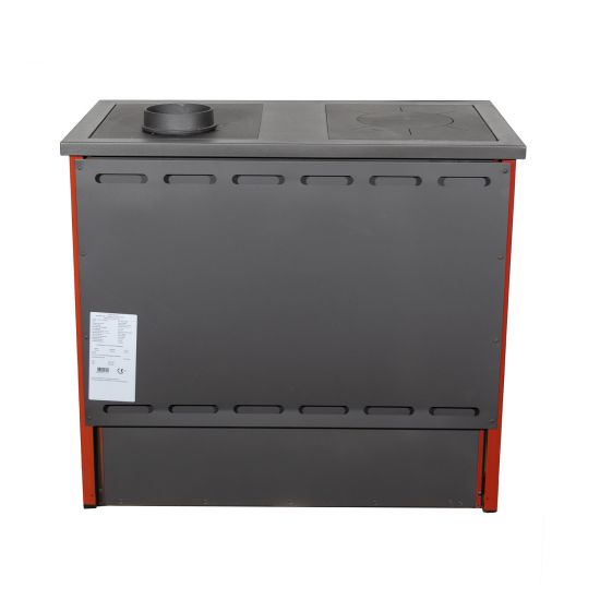 Kaminofen mit Backfach und Herdplatte 4050 Lotus Classic Rot Holzofen 11 kW Holz Ofen Mehrfachbelegung Kamin Heizofen Küchenherd