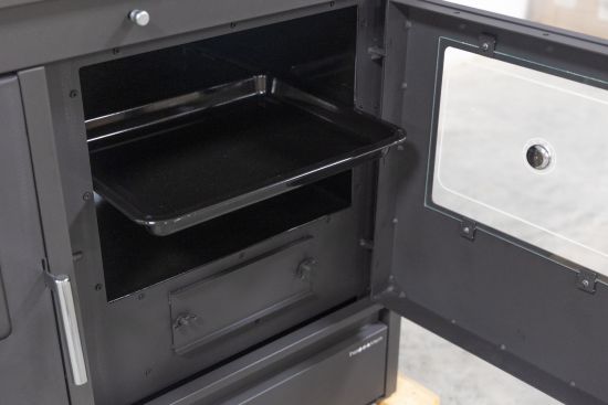 Kaminofen mit Backfach und Herdplatte 4050 Lotus Classic Schwarz Holzofen 11 kW Holz Ofen Mehrfachbelegung Kamin Heizofen Küchenherd