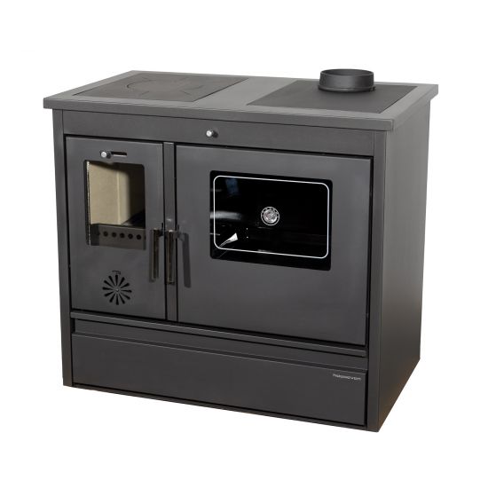 Kaminofen mit Backfach und Herdplatte 4050 Lotus Classic Schwarz Holzofen 11 kW Holz Ofen Mehrfachbelegung Kamin Heizofen Küchenherd