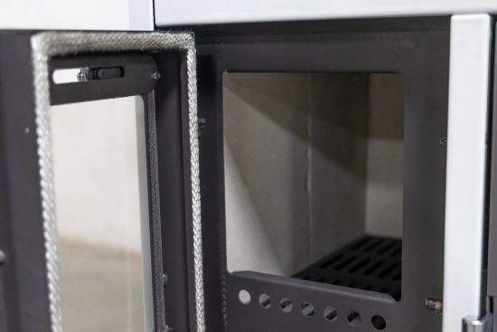 Preview: Kaminofen mit Backfach und Herdplatte 4050 Lotus Classic Weiß Holzofen 11 kW Holz Ofen Mehrfachbelegung Kamin Heizofen Küchenherd