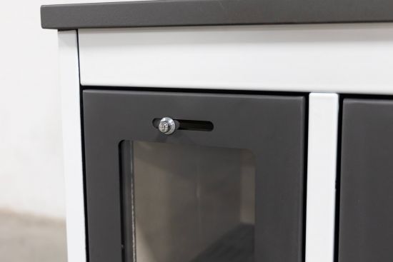 Kaminofen mit Backfach und Herdplatte 4050 Lotus Classic Weiß Holzofen 11 kW Holz Ofen Mehrfachbelegung Kamin Heizofen Küchenherd