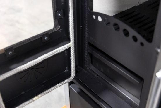 Kaminofen mit Backfach und Herdplatte 4050 Lotus Inox Schwarz Holzofen 11 kW Holz Ofen Mehrfachbelegung Kamin Heizofen Küchenherd