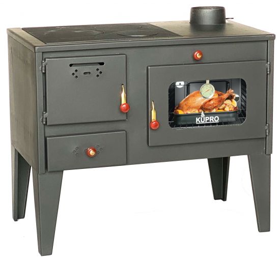 Gartenofen Küche Outdoor Ofen Holz Außenkamin Kaminofen mit Backfach und Herdplatte 93894 7,5 kW Kamin