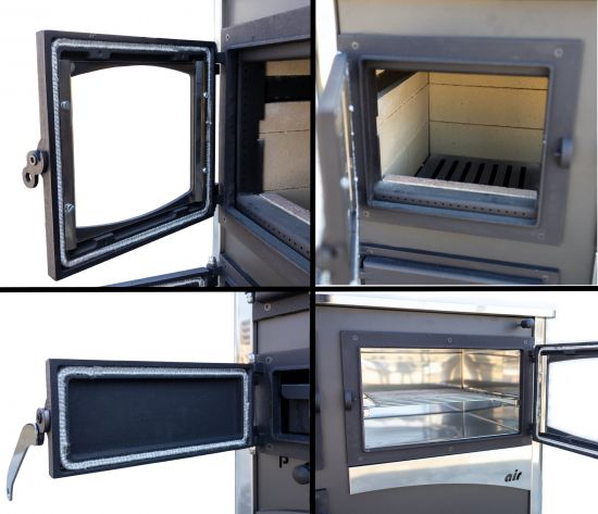 EEK A fireplace stove with baking compartment and stovetop ABC Concept 2 Air Right multi-use wood-burning stove 11.6 kW fireplace stove wood workshop stove Swedish stove cabin stove heating stove wood stove
