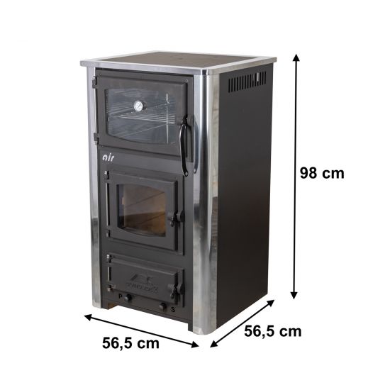 EEK A fireplace stove with baking compartment and stovetop ABC Concept 2 Air Mini multi-use wood-burning stove 10 kW fireplace stove wood workshop stove Swedish stove cabin stove heating stove wood stove