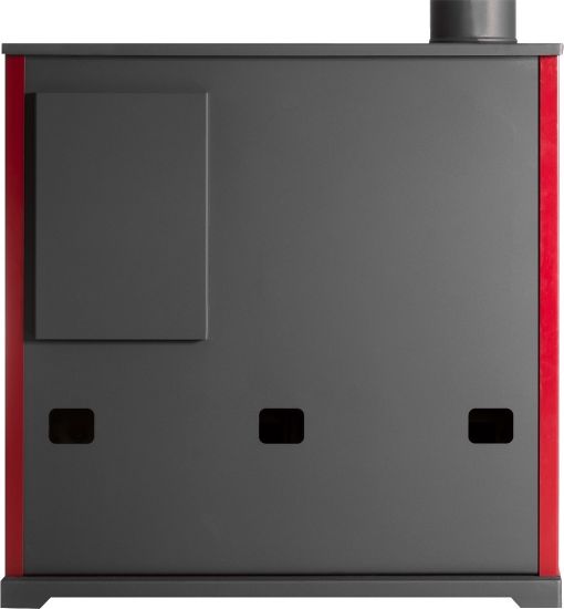 EEK A+ Wood-burning stove with baking compartment and hob Perfect Eco Lux Red Left Wood-burning stove 7 kW Fireplace Stove Wood Workshop stove Cottage stove Heating stove Garden stove
