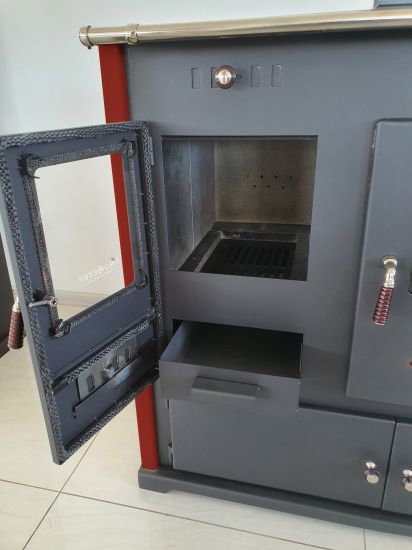 EEK A+ wood-burning stove with baking compartment and hob Pracktik Lux red wood-burning stove 9.5 kW wood-burning stove wood-burning fireplace wood-burning stove wood-burning stove wood-burning stove