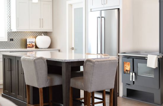 EEK A+ Wood-burning stove with baking compartment and hob Verso CS Inox Wood-burning stove 7.7 kW Wood-burning stove Fireplace Heating cooker Cooker cooker Multiple occupancy