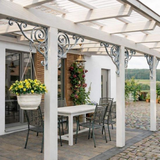 Preview: DanDiBo Konsole 50x50 cm Kopfbänder Schmiedeeisen 96420 Metall Feuerverzinkt Winkelverbinder Winkelkonsole Wandkonsole Regalhalter