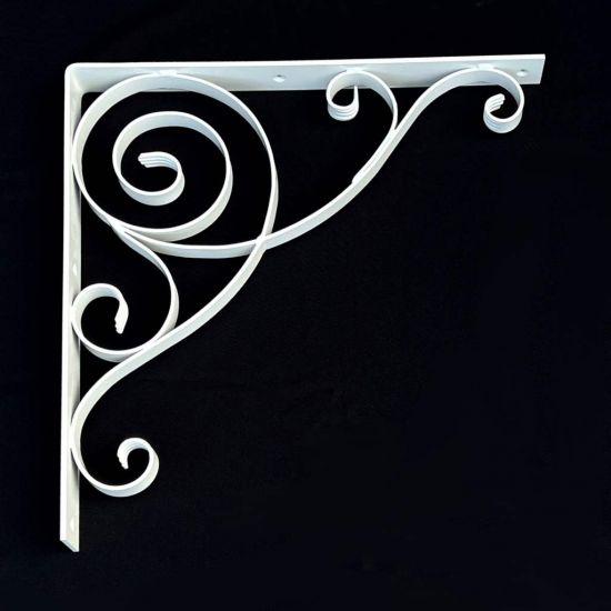 DanDiBo Konsole 50x50 cm Kopfbänder Schmiedeeisen Metall Weiß Winkelverbinder Winkelkonsole Wandkonsole Regalhalter