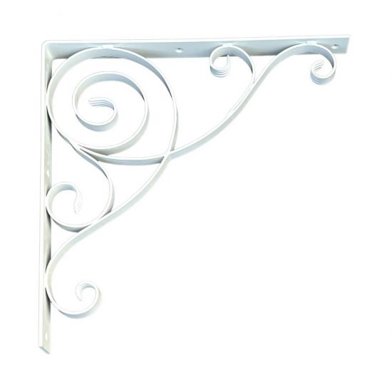 DanDiBo Konsole 50x50 cm Kopfbänder Schmiedeeisen Metall Weiß Winkelverbinder Winkelkonsole Wandkonsole Regalhalter