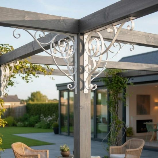 DanDiBo Konsole 50x50 cm Kopfbänder Schmiedeeisen Metall Weiß Winkelverbinder Winkelkonsole Wandkonsole Regalhalter