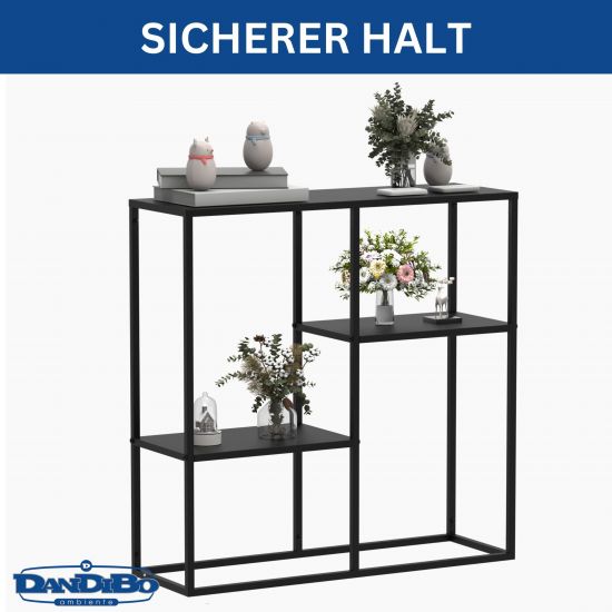 DanDiBo Konsolentisch Schmal Metall Modern 80x80x26 cm Sideboard Beistelltisch 96634 Ablagetisch Flurtisch Sofatisch