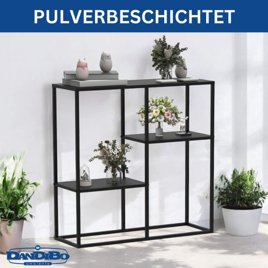 DanDiBo Konsolentisch Schmal Metall Modern 80x80x26 cm Sideboard Beistelltisch 96634 Ablagetisch Flurtisch Sofatisch