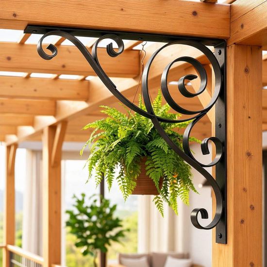 DanDiBo Konsole 50x50 cm Kopfbänder Schmiedeeisen Metall Schwarz Winkelverbinder Winkelkonsole Wandkonsole Regalhalter