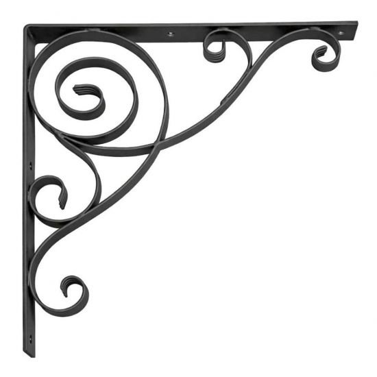 DanDiBo Konsole 50x50 cm Kopfbänder Schmiedeeisen Metall Schwarz Winkelverbinder Winkelkonsole Wandkonsole Regalhalter