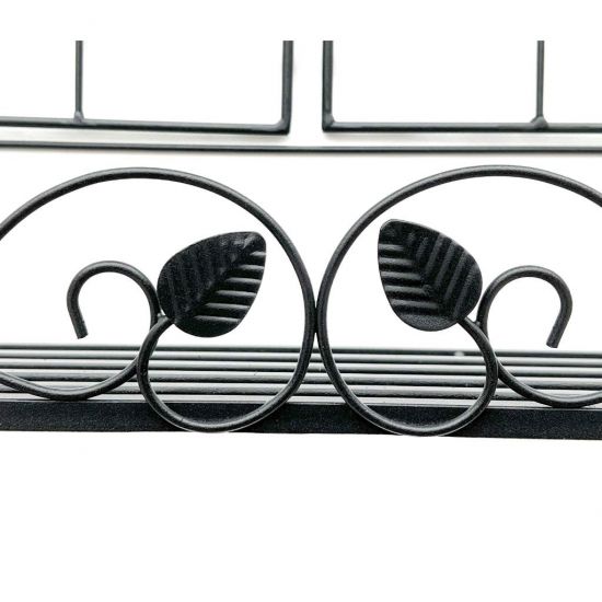 Preview: DanDiBo Kräuterregal Outdoor Balkon Wand Wandregal Wetterfest Schwarz Metall 50 cm Hängend Balkonregal Gewürzregal Pflazenregal Wandkorb