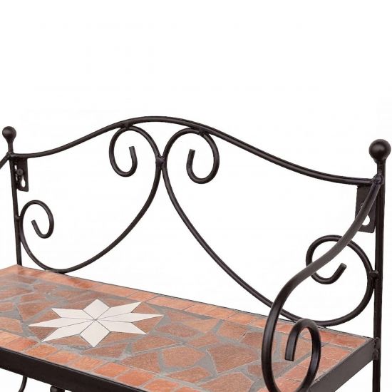 DanDiBo Küchenregal Wand Hängeregal Metall 40cm Mosaik 050550 Wandregal Küche Regal Küchenwandregal mit Haken