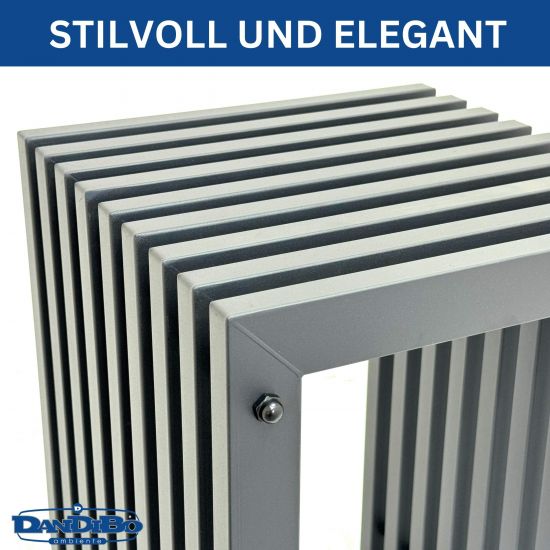 DanDiBo Slatted stool Stool Metal Black Square BASE Solid 45 cm Modern Side table Slats