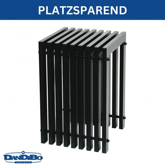 DanDiBo Slatted stool Stool Metal Black Square BASE Solid 45 cm Modern Side table Slats