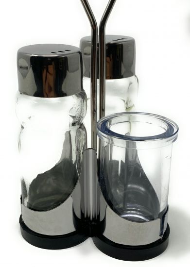 Cruet salt and pepper shaker set toothpick 230 salt shaker pepper shaker small stainless steel glass