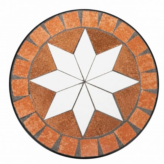 DanDiBo Pflanzenroller Outdoor Wetterfest Rund 30cm Mosaik Merano 12025 Blumenroller Blumenständer Planzenständer